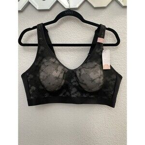 Lane Bryant Cacique NEW NWT Bra 44D Black with Stars Wireless